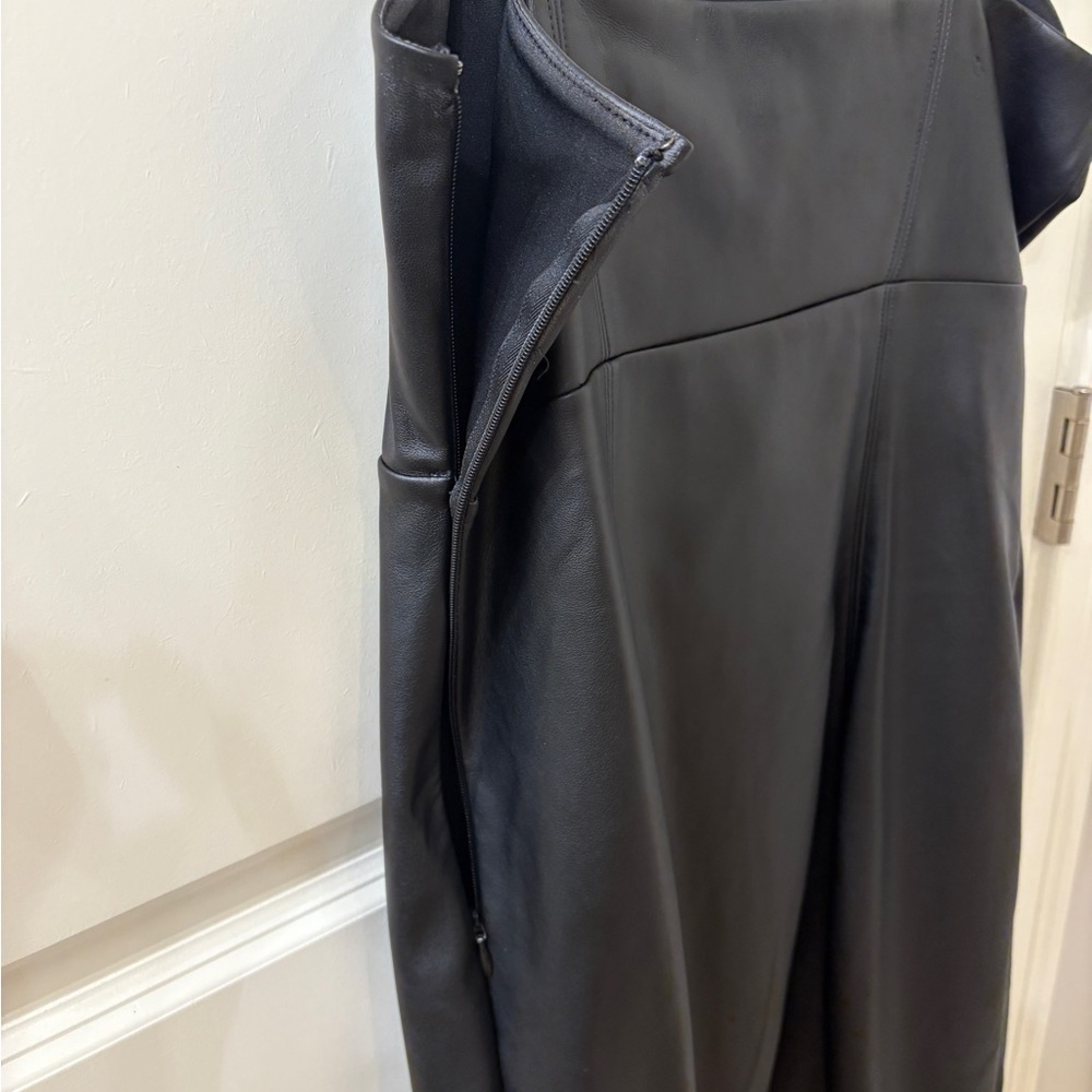 Express Black Midi Dress Faux Leather - Picture 3 of 5